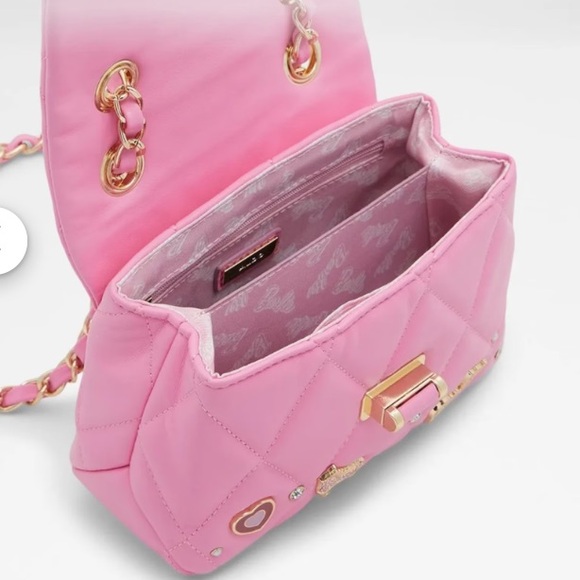 ALDO x Barbie quilted crossbody bag with Barbie charms in hot pink NWT - Picture 4 of 5